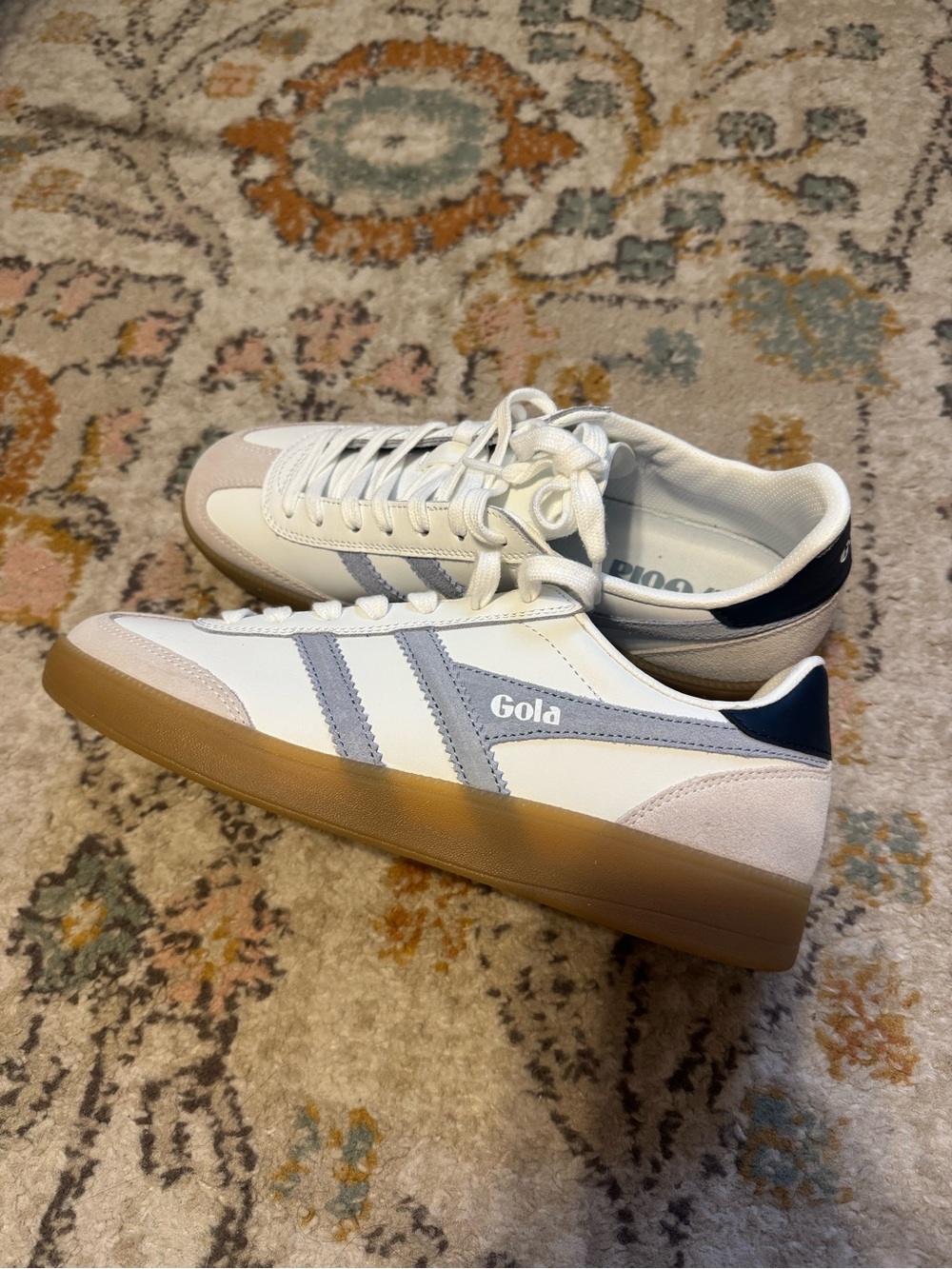 Gola women’s White & Light Gray Samba-Style Sneakers